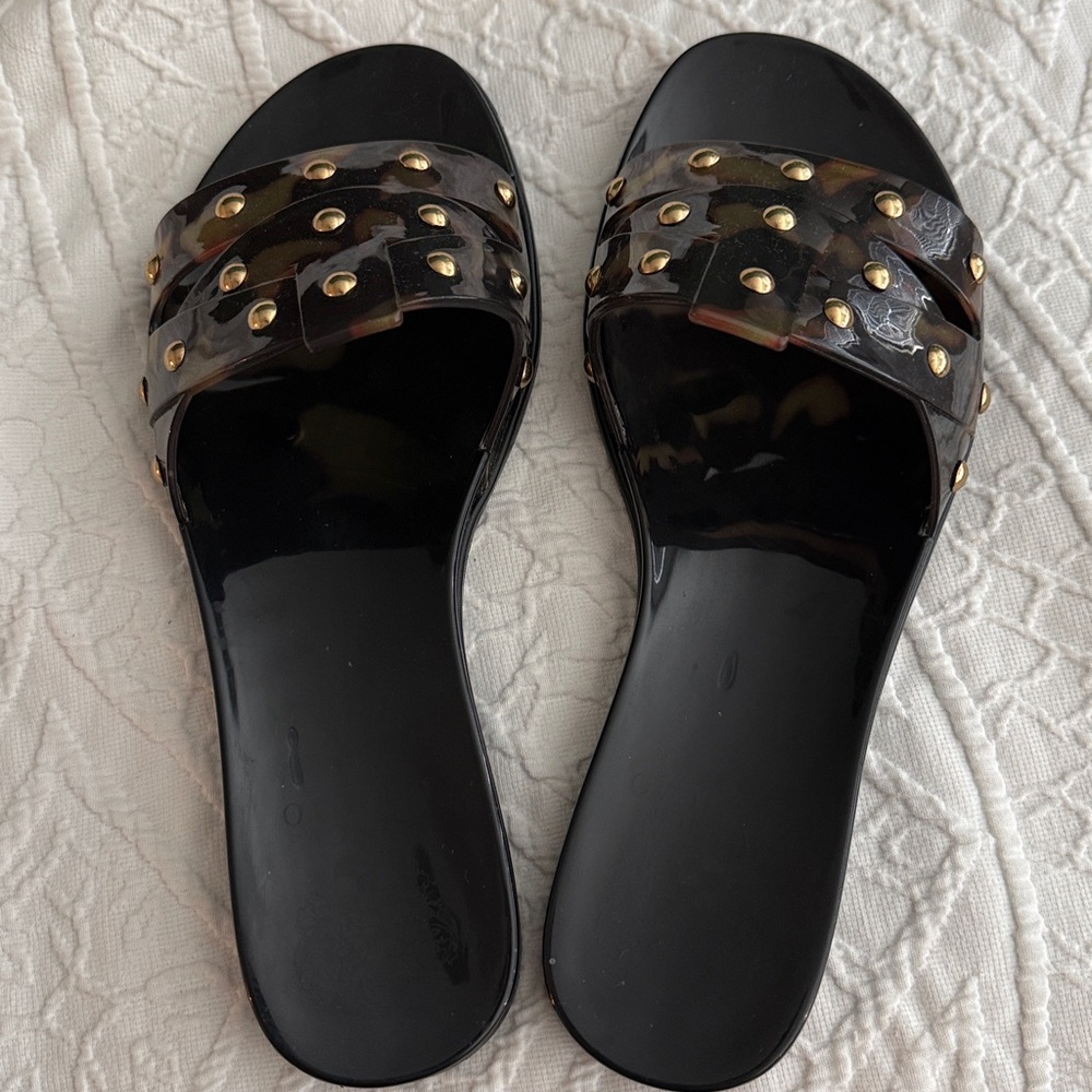Vince Camuto tortoise shell slides Sz 8M - Picture 2 of 5